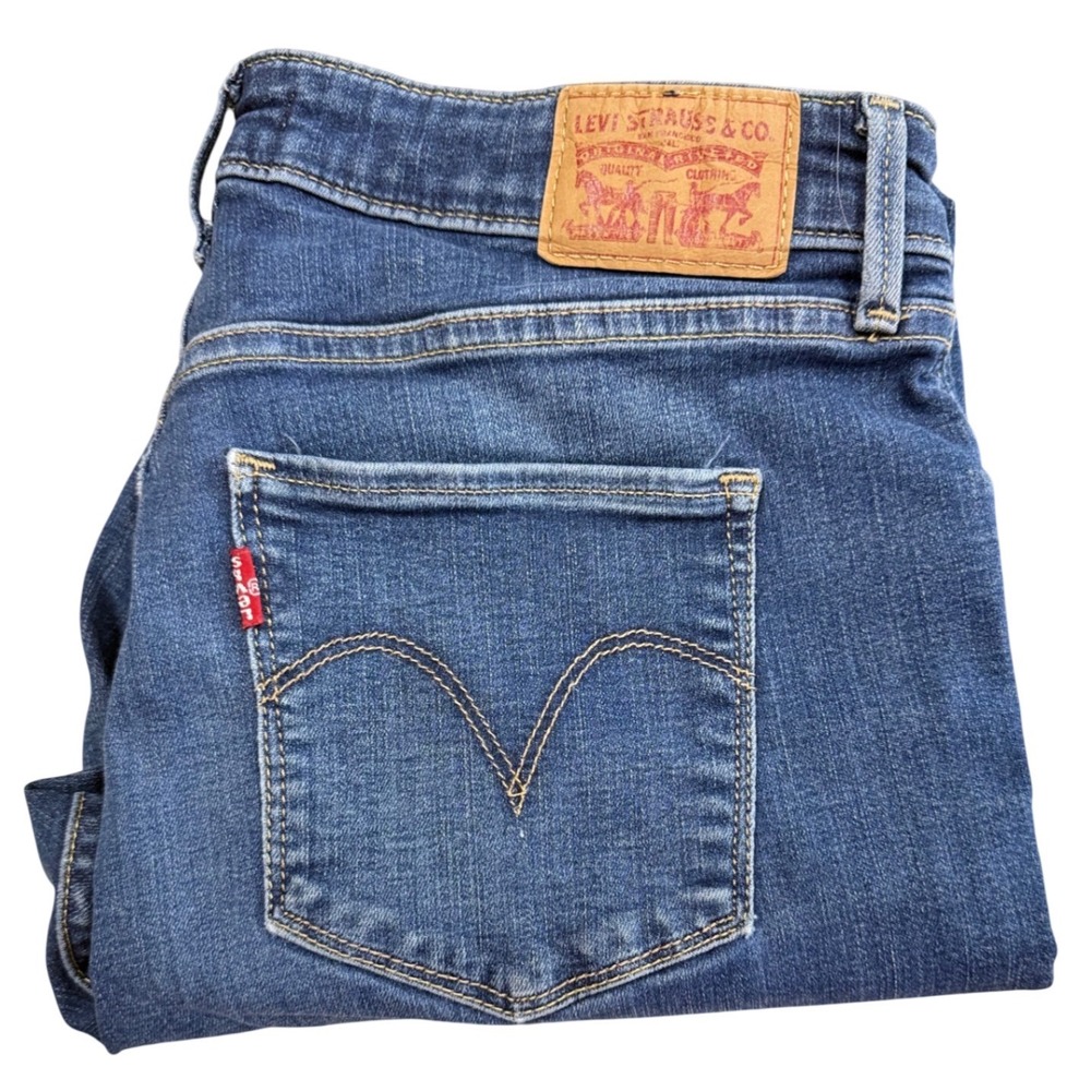 VTG Levis Mid Rise Skinny Jeans Womens 14M Medium Wash Blue Denim W32 L30